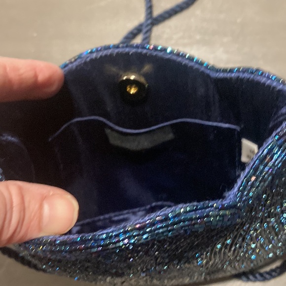 vintage unused peacock beaded evening bag - Picture 4 of 11